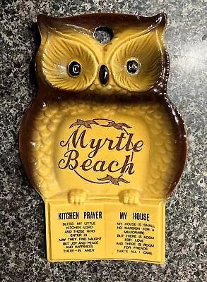 Vintage Myrtle Beach Owl Souvenir Kitchen Prayer/My House Spoon Rest • $11.64