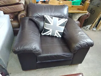 M&S Leather Armchair Chair Brown Leather Deliv Poss • £125