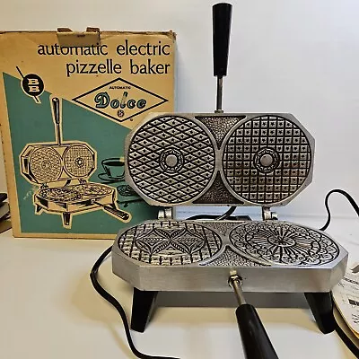 Vtg Dolce Automatic Pizzelle Baker Model 300 EP With Box And Cord Tested Works • $99.99