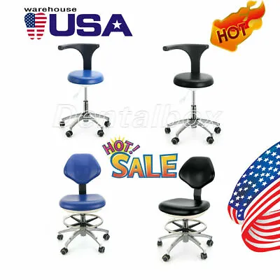 Dental Doctor Assistant Stool PU Leather Medical Adjustable Height Mobile Chair • $110.39