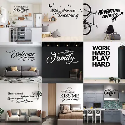 $17.95 • Buy Wall Quotes Stickers Vinyl Decal Family Love Home Coffee Removable DIY Custom 