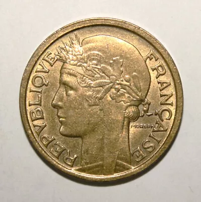 S4 - France 2 Francs 1940 Brilliant Uncirculated Al-Br Coin - Lady Liberty • $5.77
