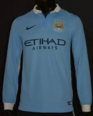 THE CITYZENS Nike Manchester City Home Shirt 2015- 2016 Long Sleeve SIZE S • $69.69