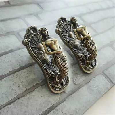 Vintage Bronze Mermaid Hooks Wall Hook Curtain Tie Backs Coat Hooks Coat Hangers • $18