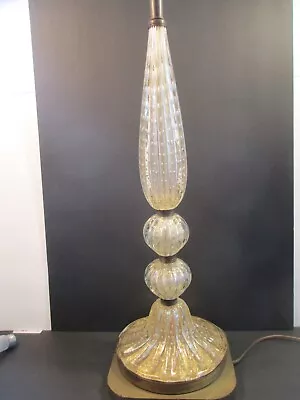 Vintage Murano Barovier & Toso MCM Glass Lamp Gold Controlled Bubbles • $550