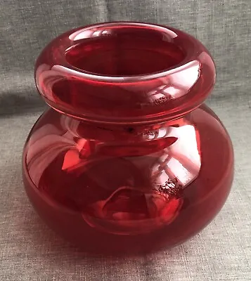 Large IKEA Stockholm Red Large Squat Vase Urn 1999  Maria Vinka Vintage • £25