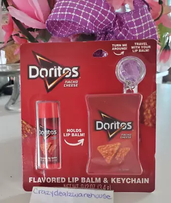 Doritos ~ Nacho Cheese ~ Lip Balm Holder Keychain Set ~ New !! • $8.99