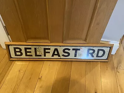 £175 • Buy Northern Ireland Troubles Militaria - Belfast Road, Antrim Road Sign, Framed