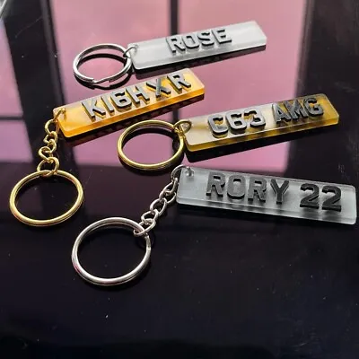 Custom Keyring  - Car Number Registration Reg Plate - Keychain Personalised 4D • £9.69