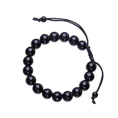 Obsidian Magnetic Therapy Bracelet Weight Loss Unisex Slimmy Natural Stone Black • $4.83