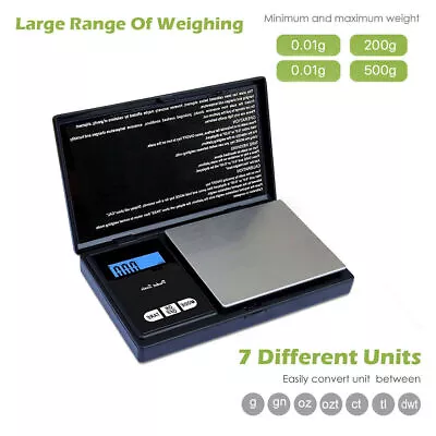 500g 0.01 Digital Pocket Scales Gold Jewellery Precision Electronic Scale Mg Lab • $10.99