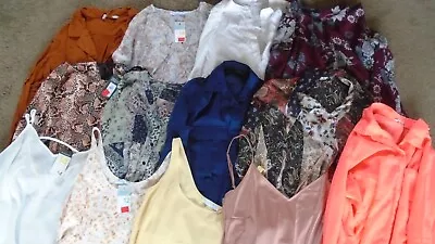 Job Lot 13 Blouses Used &BNWT Womens Bundle Size 12 Primark M&S H&M Stradavarius • $12.42