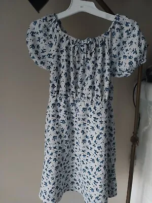 Summer Dress For Girl ZARA  White With Blue Flowers. Size 6. Great Condition • $11