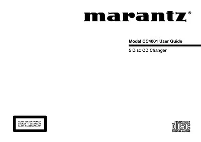 Marantz CC4001 CD Changer Owners Manual • $21.99