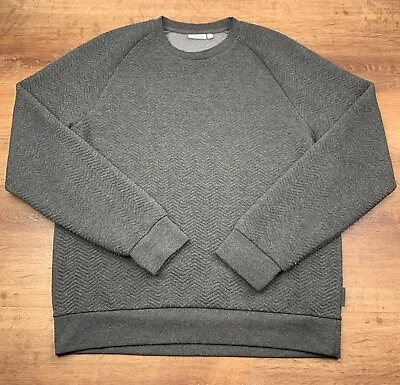 J.Lindeberg Chad Herringbone Crewneck Gray Sweater M Medium • $29.59