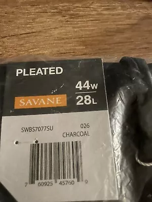 Savane Dress Pants NWT Men Size 44x28 Flex Waist Pleated Straight Leg Charcoal • $39.95