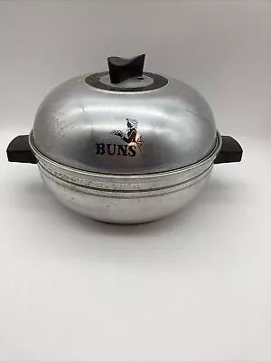 West Bend USA Made Aluminum Bun Warmer 3 Piece Serving Oven Stove Top Vintage • $19.99