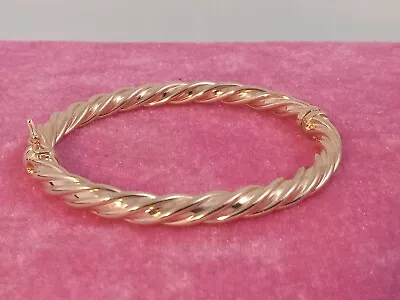 MILOR Italy Bronze Oval Hinged Quality Bangle Bracelet With Safety Clasp • $34