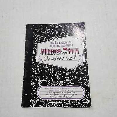 Monster High Clawdeen Wolf Diary Journal Book Booklet • $3.94