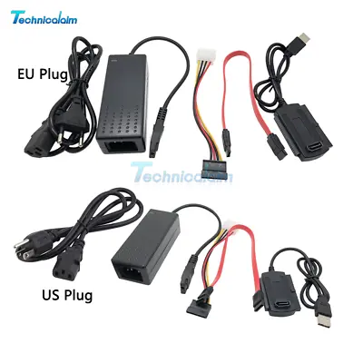 SATA/PATA/IDE To USB2.0 Converter Power Adapter Cable For 2.5/3.5Inch Hard Drive • $17.23