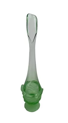 Vintage Viking Glass Light Green Cabbage Leaf 16” Swung Vase • $62.99