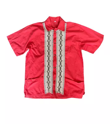 Vintage Mexican Aztec Button Short Sleeve Shirt Men’s Size EG (XL) 100% Algodon • $49.99