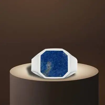 Blue Lapis Lazuli Gemstone Ring For Men 925 Sterling Silver Handmade Men's Ring • $51.28