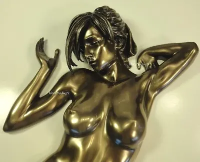 WALL PLAQUE Nude Female Statue Woman Torso Sculpture Figurine Bronze Color • $43.20