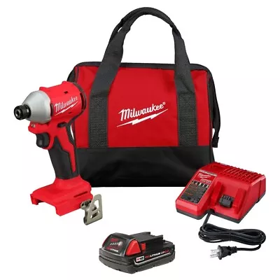 Milwaukee 3650-21P M18 Compact Cordless Brushless 1/4  Hex Impact Driver Kit • $120.60