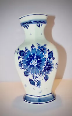 BlauW Delft Thistle Floral Vase Vintage Ceramic Porcelain Hand Painted  • $70