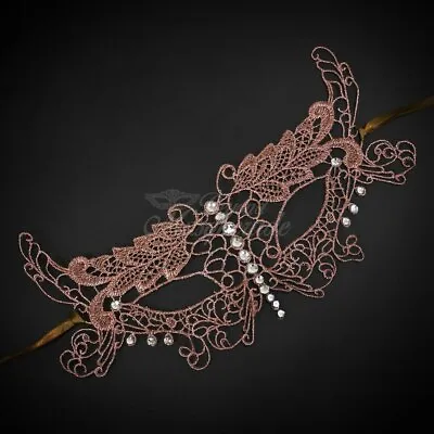 Lace Collection | Lace Masquerade Mask LM0401RoseGold • $13.50