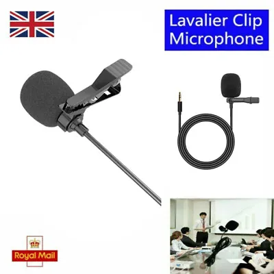 Clip-on Lapel Mini Lavalier Mic Microphone For Mobile Phone PC Computer Recordin • £2.79