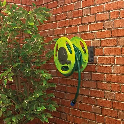 Garden Hose Pipe Holder Reel Hanger Wall Mounted Storage For Up To 15m Hosepipe • £24.92