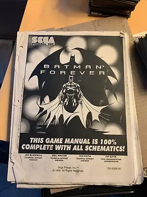 Missing Back Cover Plus Pages Sega Batman Forever￼pinball Machine Manual • $19.49