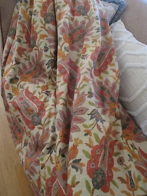 8 Pinch Pleat Long Drapery  Panels Spice Floral Lined • $800