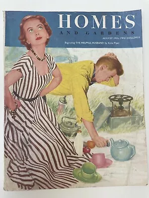 Vintage Homes And Gardens  Magazine August 1955 • £12