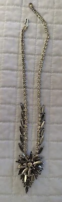 $51 • Buy Delizza & Elster Juliana Unsigned Black Diamond Navette Necklace