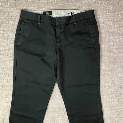 J Crew Pants Womens 10 Black Scout Chino Crop City Fit Preppy #2 • $6