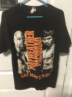 Floyd Mayweather Vs Manny Pacquiao Shirt Adults Large Graphic 2015 Cotton Mens • $17.96