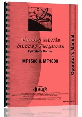 Operators Manual Massey Ferguson 1500 1800 Tractor • $27.99