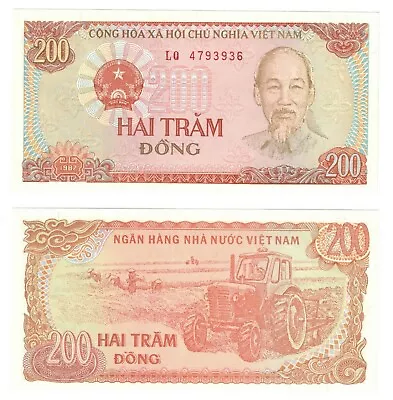 1987 Vietnam 200 Dong Banknote UNC P100a Mint FREE SHIPPING • $0.99