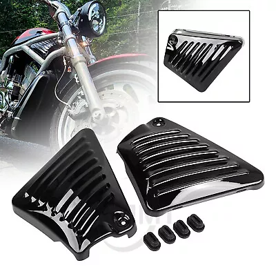 Motorcycle Black Airbox Neck Side Air Intake Cover Vented For Harley V-Rod 02-06 • $36.98