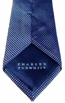 CHARLES TYRWHITT  Necktie England 3 1/2” All Woven Silk BlueGeometric Tie • $24.99