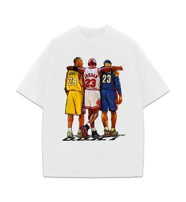 Kobe Bryant Michael Jordan Lebron James Basketball GOAT Tribute Graphic T-Shirt • $21.95