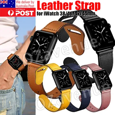 $11.95 • Buy Genuine Leather Strap IWatch Band For Apple Watch Series 7 6 5 4 3 2 SE 38-45mm