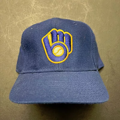 VTG 80s Milwaukee Brewers Wool Pro Fitted 7 5/8 Cap Hat New Era Vintage USA Made • $59.99