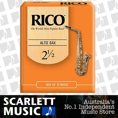 $43.95 • Buy Rico Alto Sax Eb Saxophone 10 Pack Reeds Size 2.5 (2 1/2 - Two And A Half) 10PK