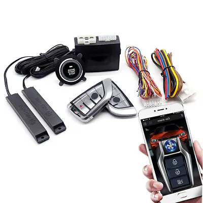 Car PKE Remote Keyless Engine Start/Stop Button Security Alarm System Switch Set • $105.20