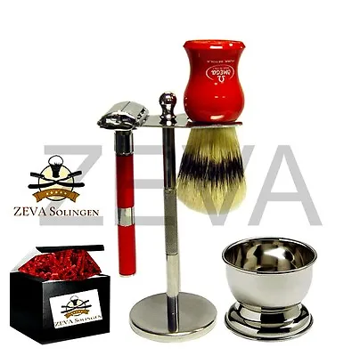 5 Pieces DE Safety Razor Men's Shaving Gift Kit / Set Red FREE SHIPPING • $17.49