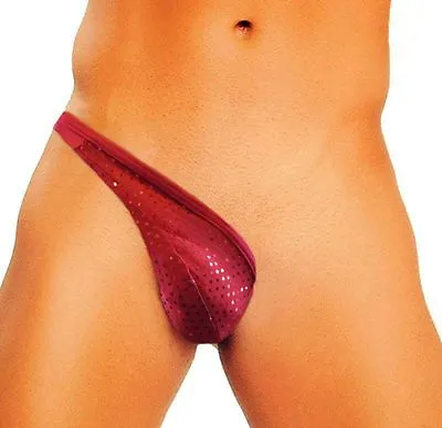 G-String Mens Half Thong TOWIE Trunk Strap Side Pouch Pink White By Erosella UK • £4.99